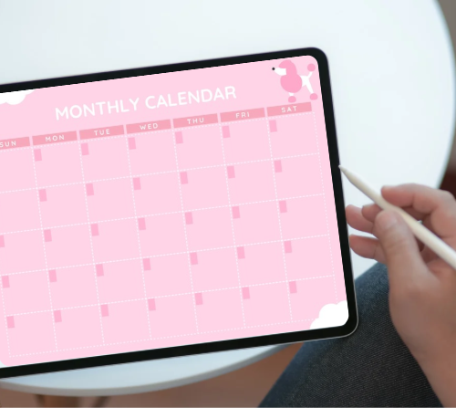 Blank Monthly Doodle Calendar