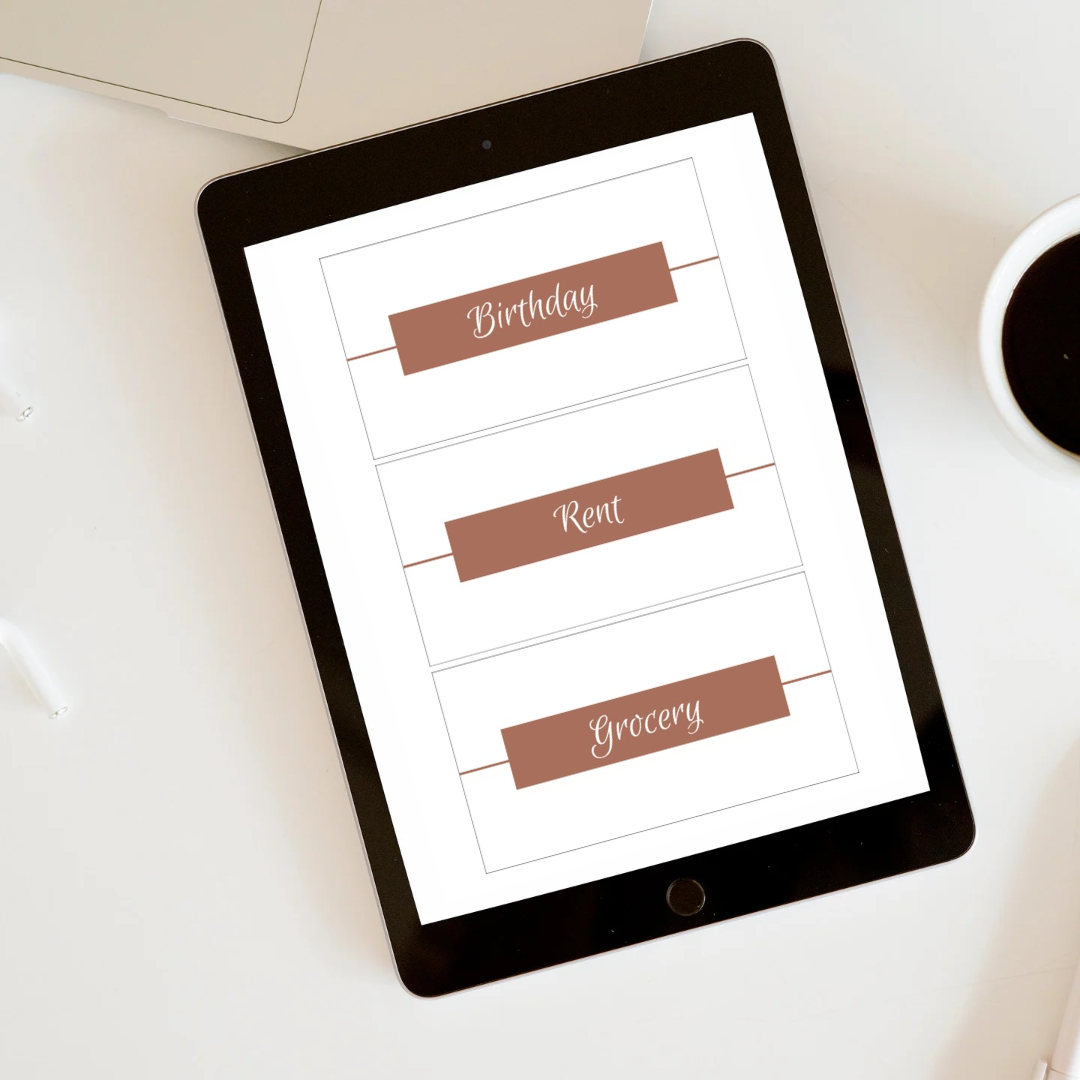 Cash Envelope insert Printables