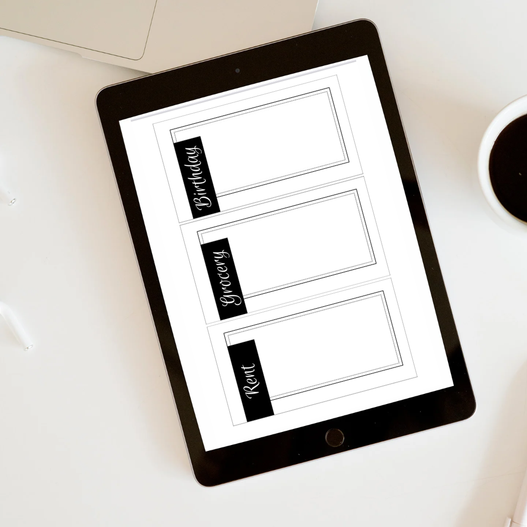 Cash Envelope insert Printables