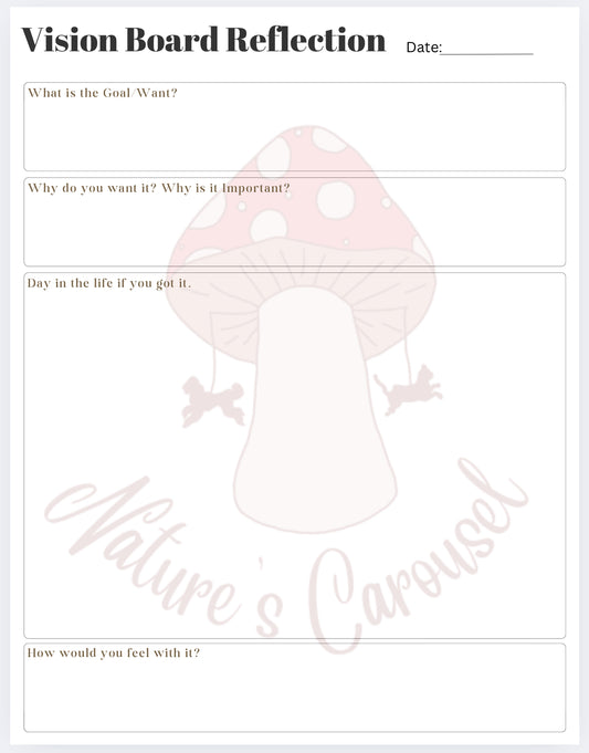 Vision Board Reflection Page