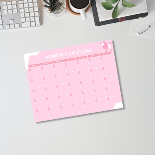 Blank Monthly Doodle Calendar