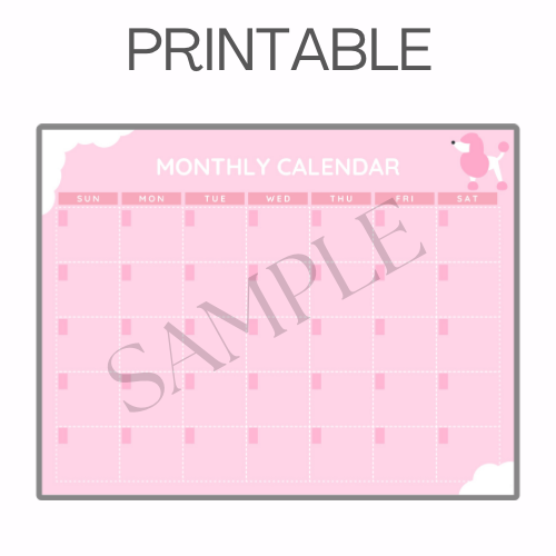 Blank Monthly Doodle Calendar